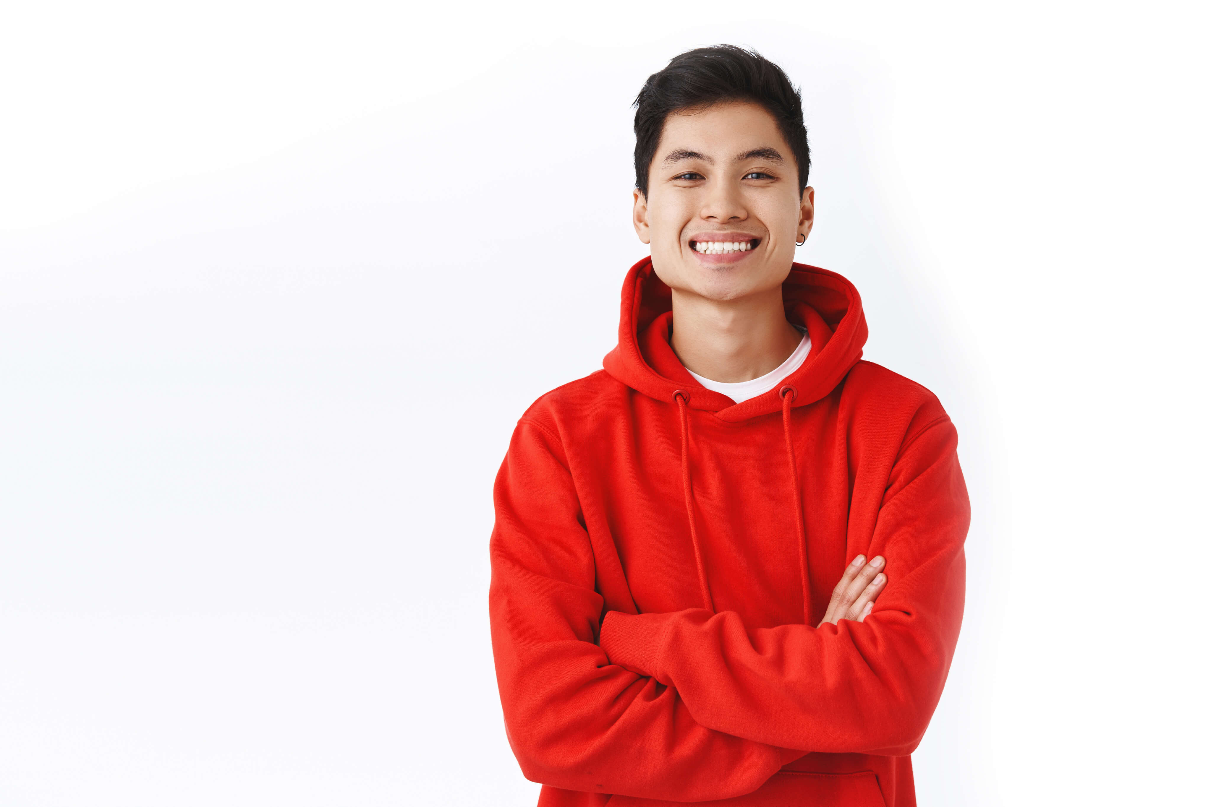 Young guy in a red hoodie